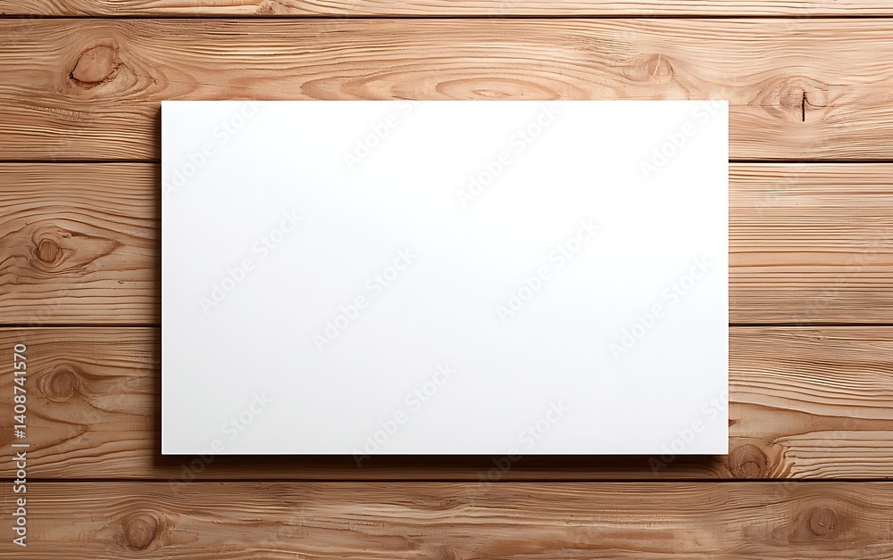 Naklejka premium Blank Canvas on Wooden Surface