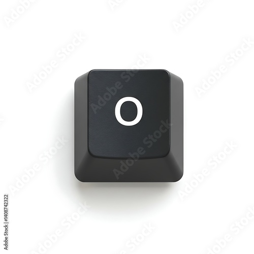 Free Download High-Resolution Image of a Single Black Keyboard Key: The Letter O - GFXLoad