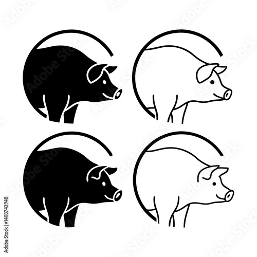 vector illustration of a pig