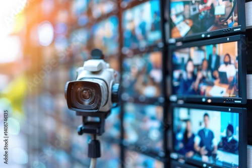 Live streaming setup for digital events modern office photography tech environment close-up engagement strategies