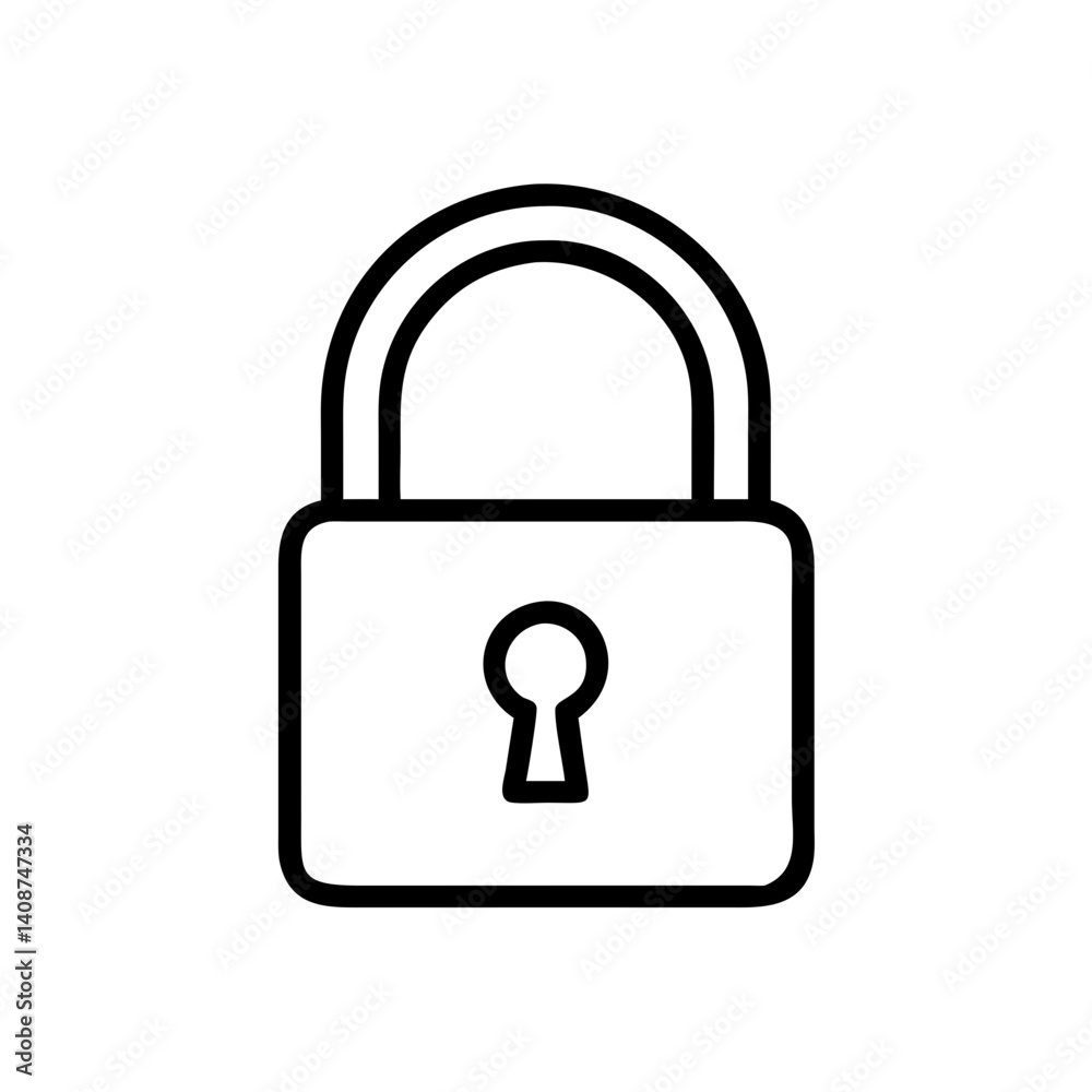vector line art lock icon vector line art lock icon