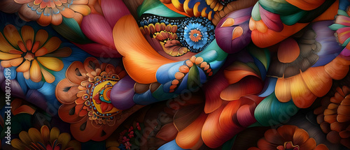 Panel kuchenny z motywem Abstract Floral Design