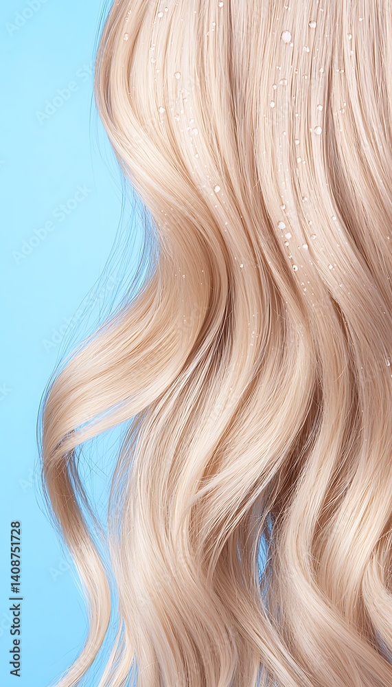 Naklejka premium Blonde Hair Waves Studio Shot