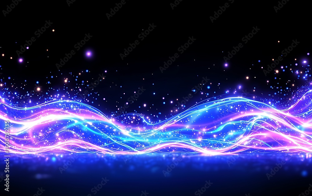 Obraz premium Abstract Neon Wave Design
