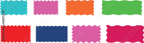 
Color rectangle frames with wiggly borders. Abstract Elements for Frame, Stamp, Template, Promo Design, Web Design and Social