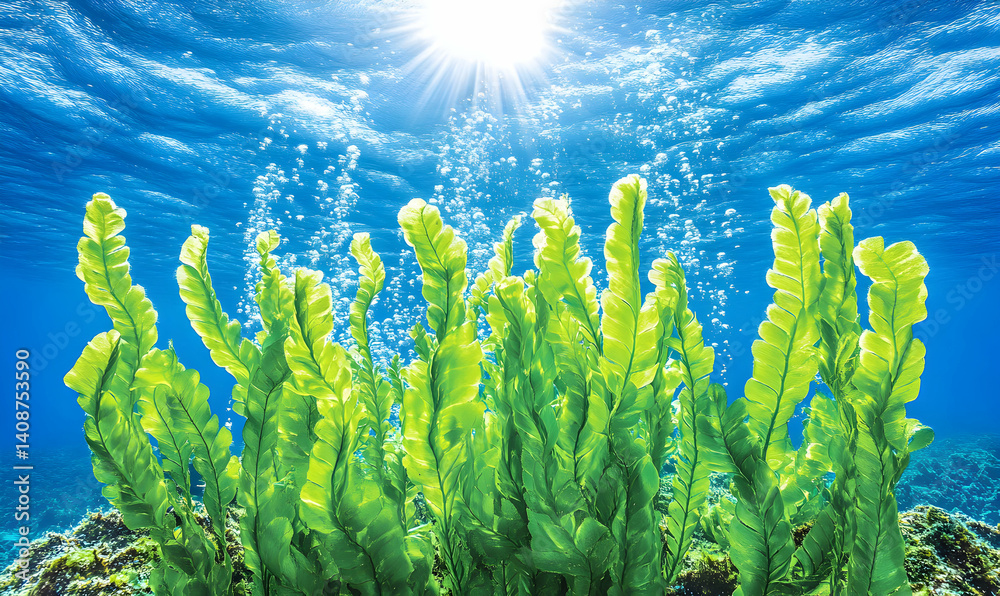 Naklejka premium Underwater Seaweed Forest