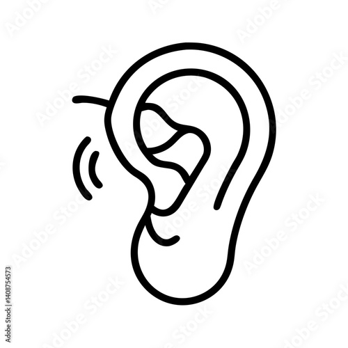 face parts icon. Ear, earlobe