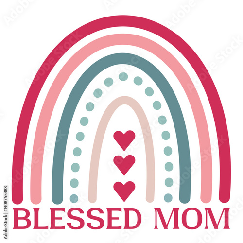 Boho Rainbow Mothers Day Quotes Design