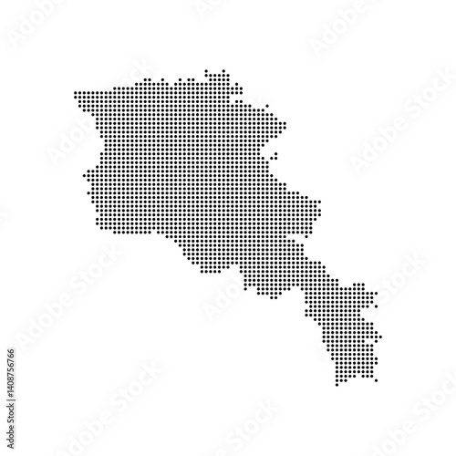 modern halftone map of armenia in minimal black dot style. clean vector silhouette perfect for infographic, education, travel promotion, or political content