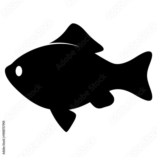 cherry barb fish black silhouette of a moorish idol fish aquatic animal ocean life- simple black silhouette of a cherry barb fish tropical sea life animal icon,