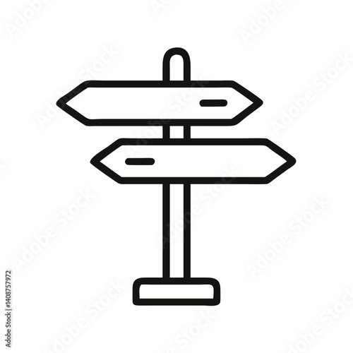 blank direction sign line art vector icon illustration