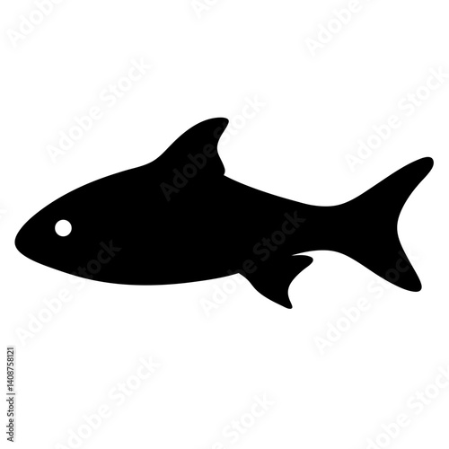 corydoras catfish black silhouette of a moorish idol fish aquatic animal ocean life- simple black silhouette of a corydoras catfish tropical sea life animal icon,