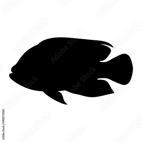 oscar fish black silhouette of a moorish idol fish aquatic animal ocean life- simple black silhouette of a oscar fish tropical sea life animal icon,