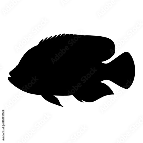 oscar fish black silhouette of a moorish idol fish aquatic animal ocean life- simple black silhouette of a oscar fish tropical sea life animal icon,