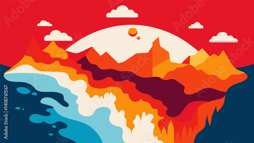 The Arctic region is surprisingly highlighted with shades of red and orange showing the effects of climate change on local food production.. Vector illustration