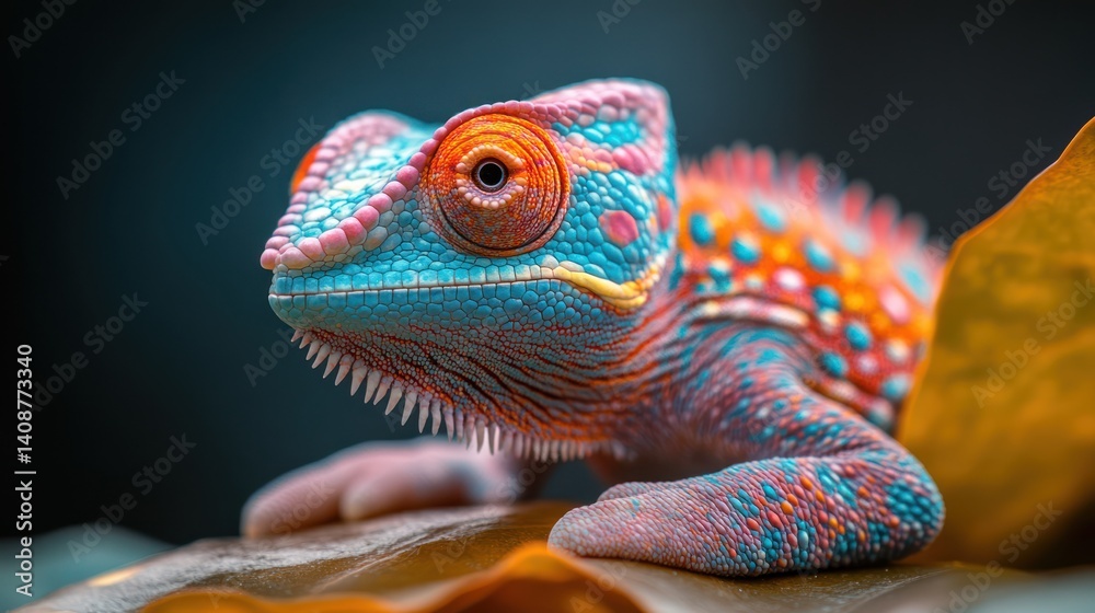 Fototapeta premium Colorful chameleon close up