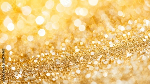 Obraz na płótnie Golden glitter bokeh background w salonie