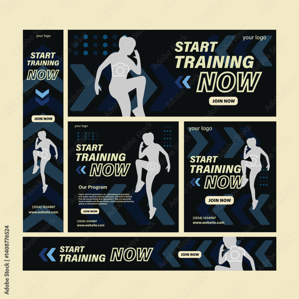 Obraz premium Sports social media post design template Premium Vector