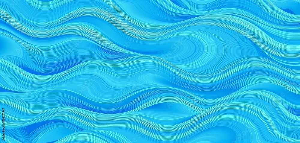 Abstract seamless pattern of flowing blue linear waves, creating a calming water effect, blue, simple Abstract seamless pattern of flowing blue linear waves, creating a calming water effect, blue, simple