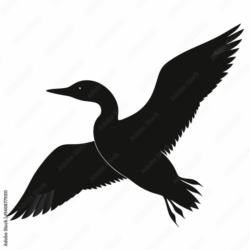 flying Loon color silhouette flying Loon color silhouette