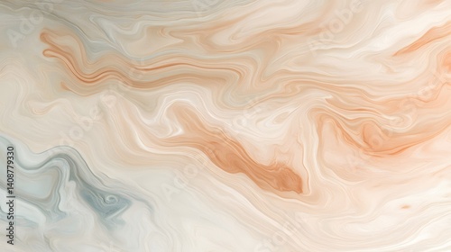 Abstract Beige and Teal Swirl Marble Texture Background