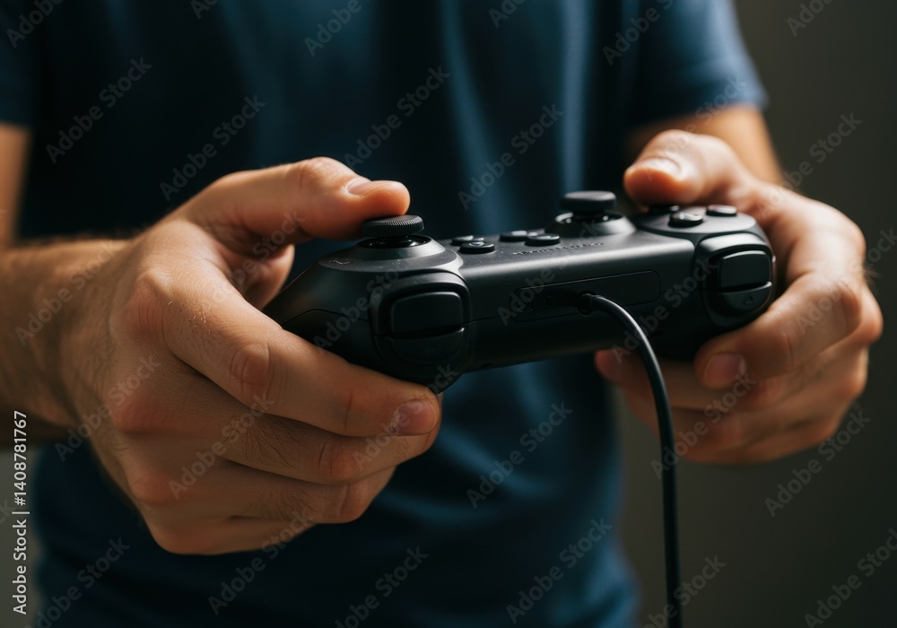 closeup guy holding a controller closeup guy holding a controller