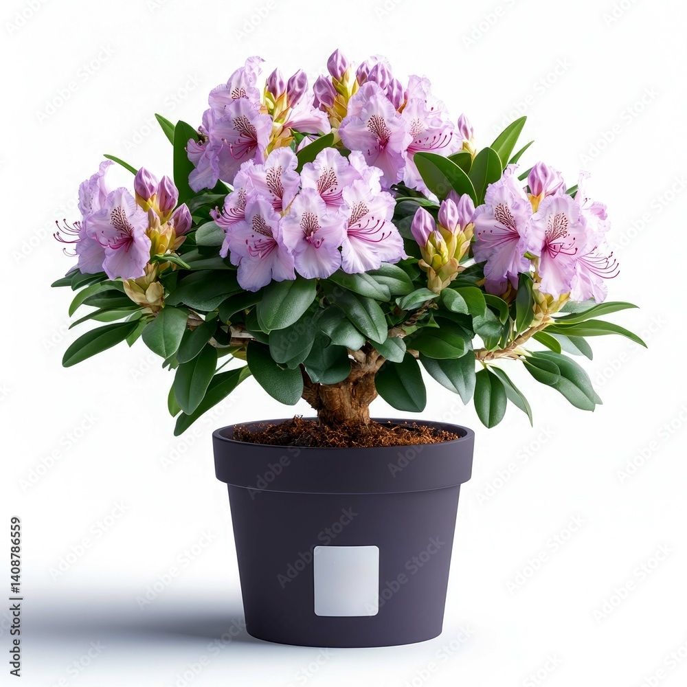 Stunning Purple Rhododendron in a Pot: A Blooming Bonsai Delight