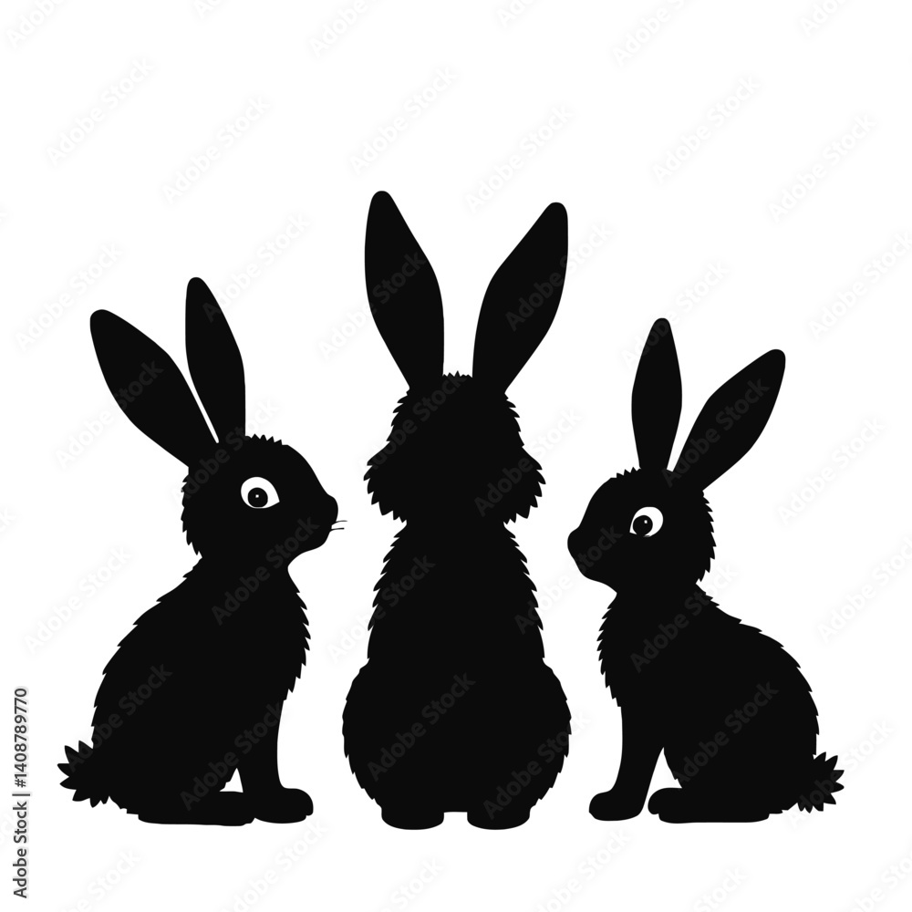 Fototapeta premium easter_rabbit_cartoon_black_art
