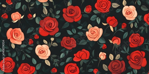 Colorful Rose Romantic HD Illustration	
