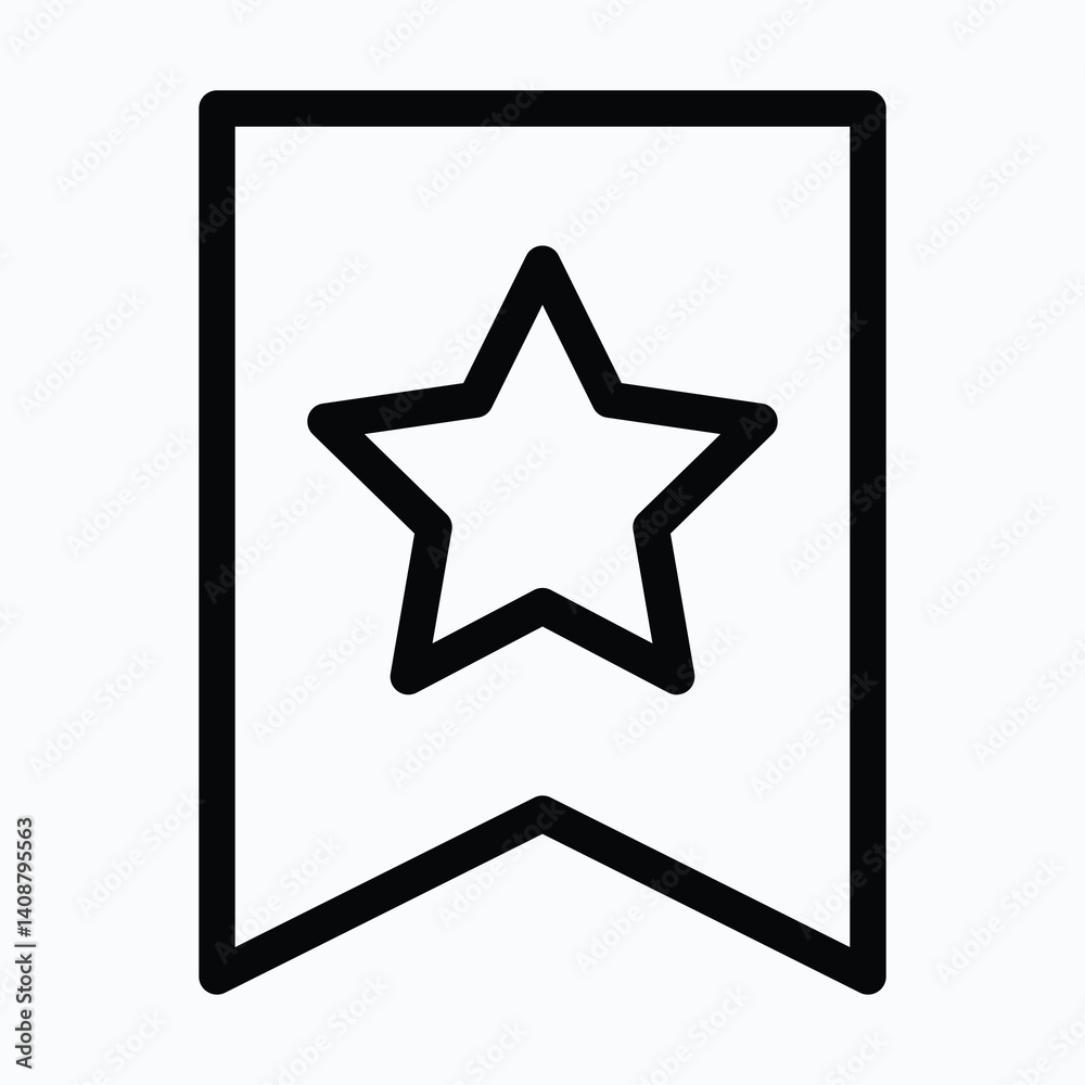 Bookmark Icon, Save, Lineal Style Isolated Vector Icon. Bookmark Icon, Save, Lineal Style Isolated Vector Icon.