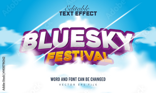 Sky background editable text effect premium vector 4