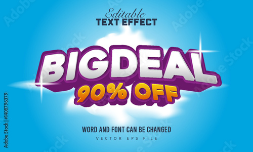 Sky background editable text effect premium vector 5