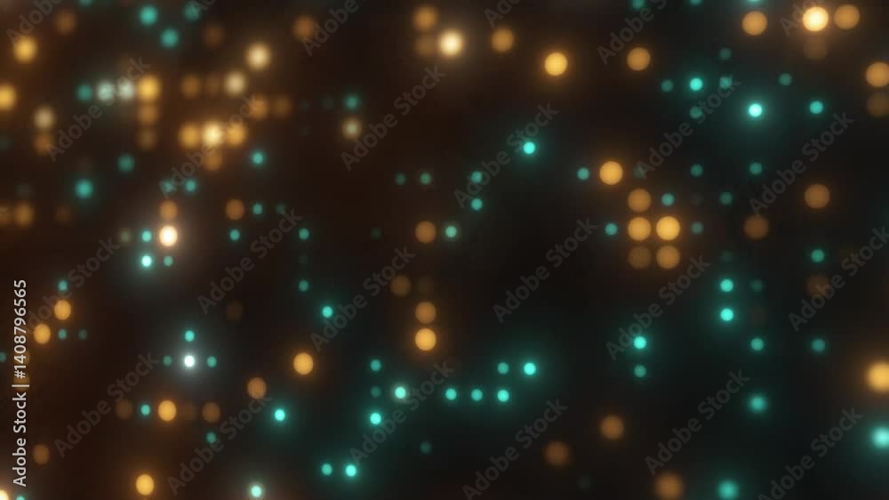 green and yellow abstract dots shape lights with a bokeh effect on dark background animation video green and yellow abstract dots shape lights with a bokeh effect on dark background animation video