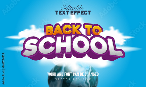 Sky background editable text effect premium vector 2