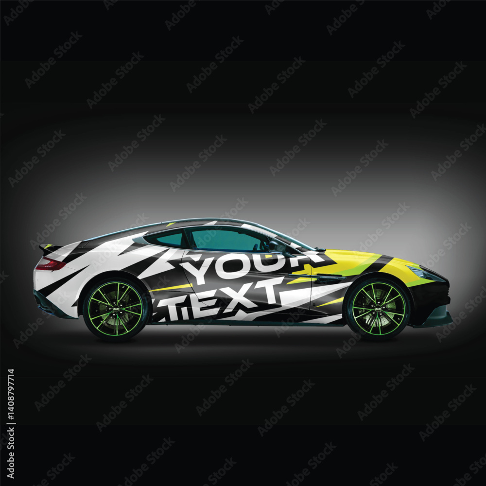 Vibrant racing car with dynamic design Vibrant racing car with dynamic design