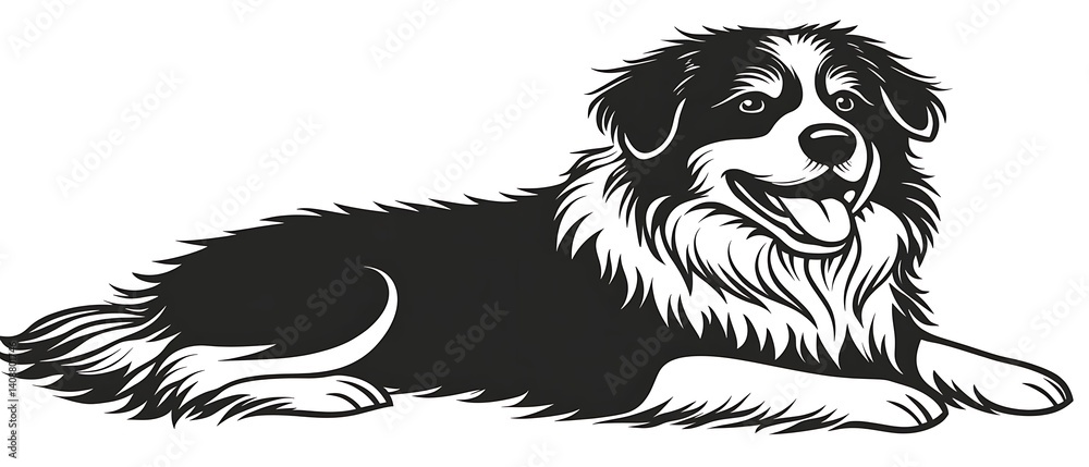 Obraz premium Happy Border Collie Illustration