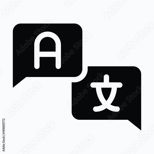 Language Translation Icon, Translator, Isolated Vector Icon. 