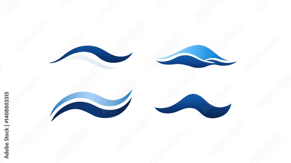 Blue wave design elements, ocean, water, abstract background, graphic design Blue wave design elements, ocean, water, abstract background, graphic design