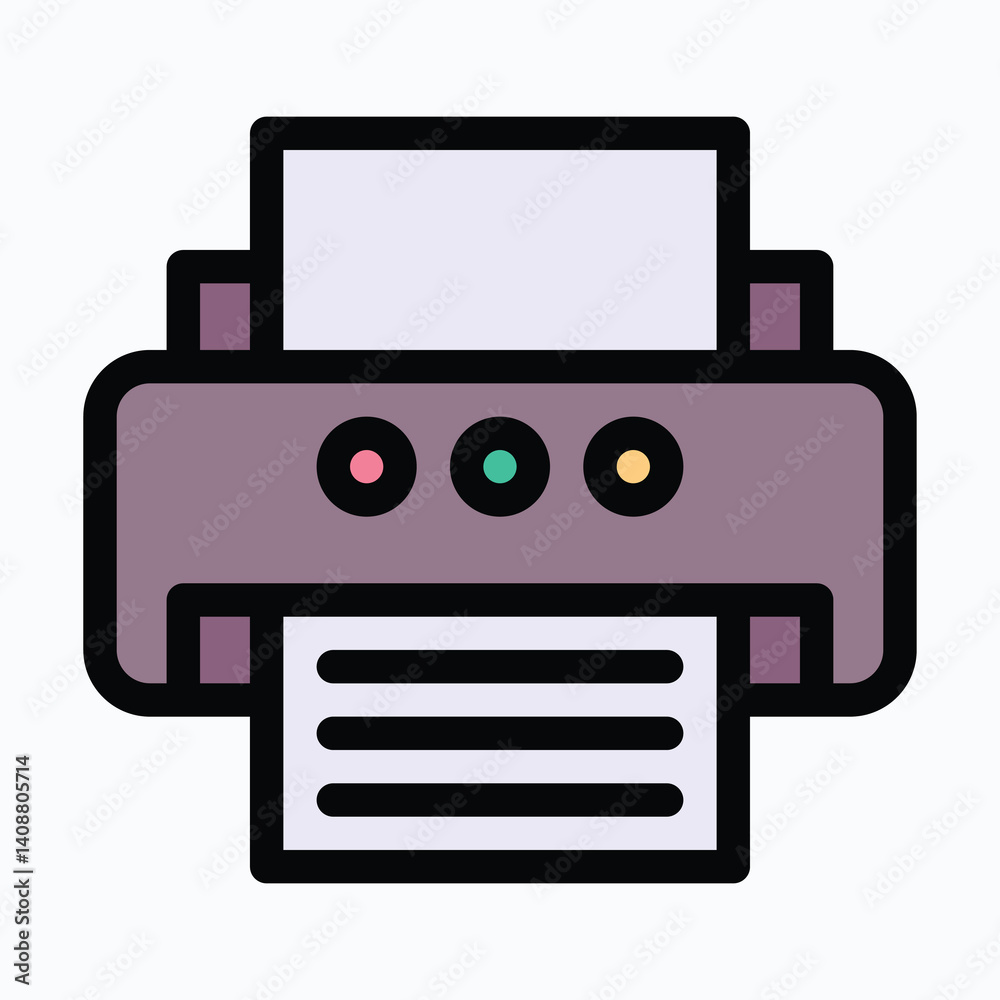 Printer Icon, App Web Signs, Printing Vector Icon. User Interface, User Experience, Lineal Color Style Isolated Vector Icon. Printer Icon, App Web Signs, Printing Vector Icon. User Interface, User Experience, Lineal Color Style Isolated Vector Icon.