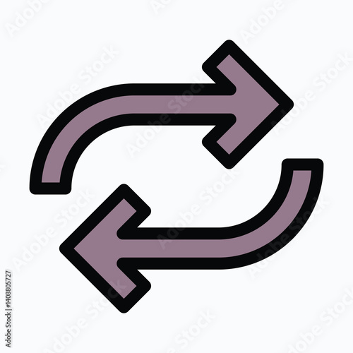 Repost, Arrow Share Icon Vector, Social Media Post Symbol, Lineal Color Style Isolated Vector Icon. 