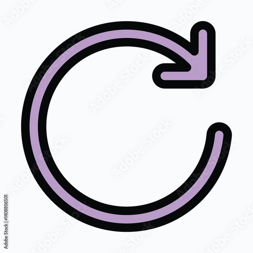 Refresh Icon, Repost Icon, Lineal Color Style Isolated Vector Icon. 	 