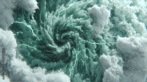 A dynamic, abstract energy spiral symbolizing futuristic power, motion, and light. A vibrant swirl of energy in a glowing, cosmic backdrop conveying technology and energetic force.

