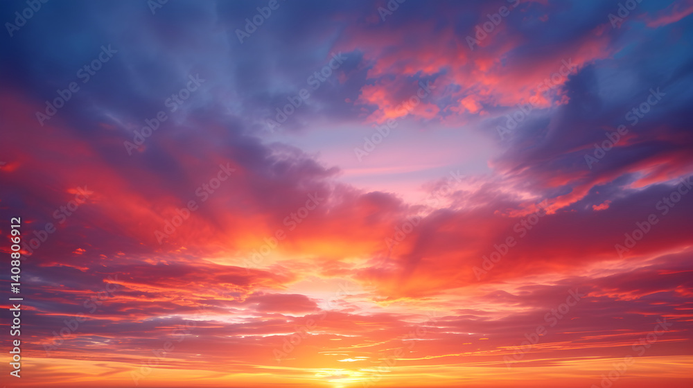 Fototapeta premium A beautiful sunset with a pink and orange sky