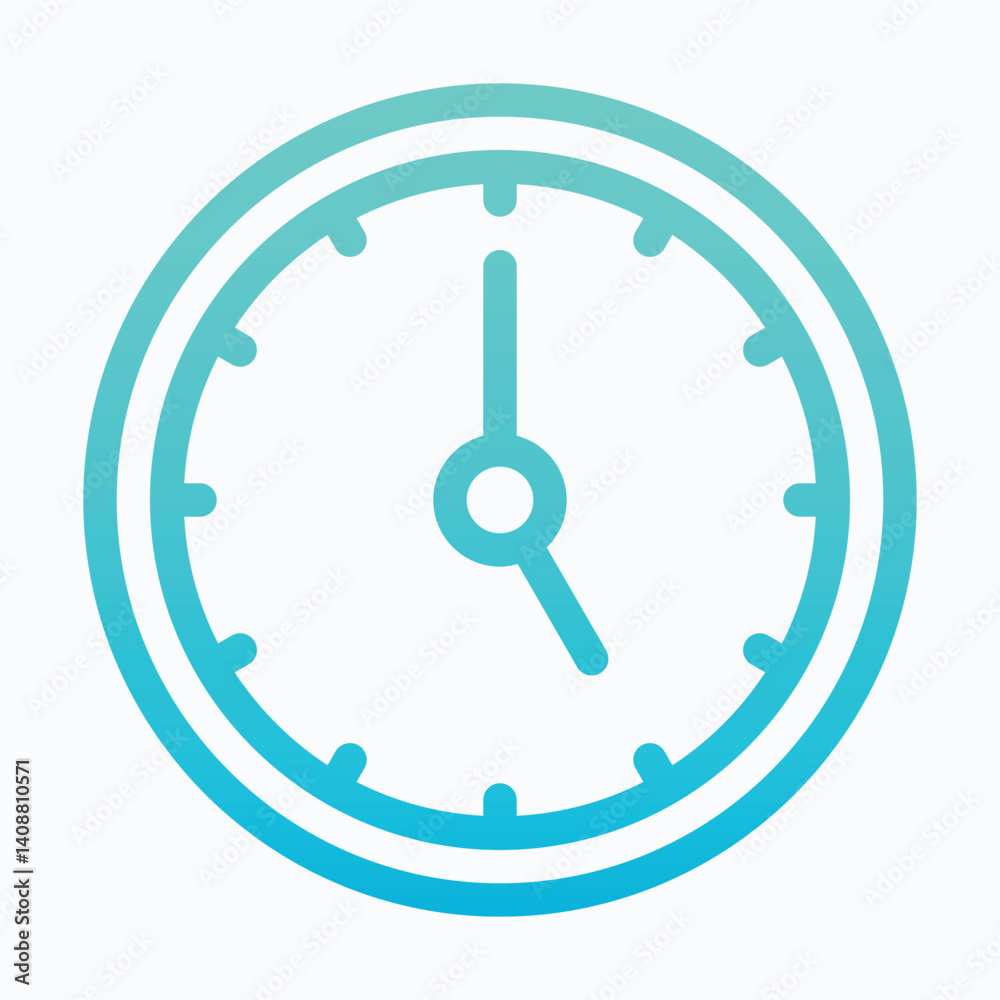 Clock, Wall Clock Icon, Lineal Gradient Style Isolated Vector Icon. Clock, Wall Clock Icon, Lineal Gradient Style Isolated Vector Icon.