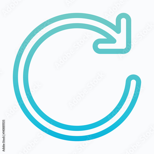 Refresh Icon, Repost Icon, Lineal Gradient Style Isolated Vector Icon.