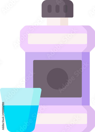 mouthwash illustration on a white background  