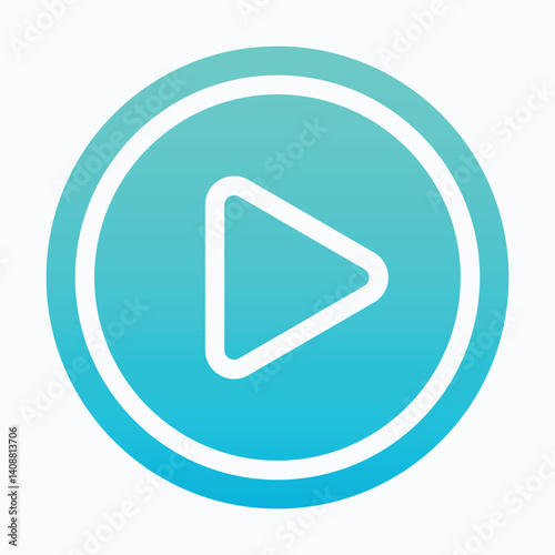 Free Download Video Player Button Vector Icon. Gradient Silhouette Style Isolated Vector Icon.  - GFXLoad