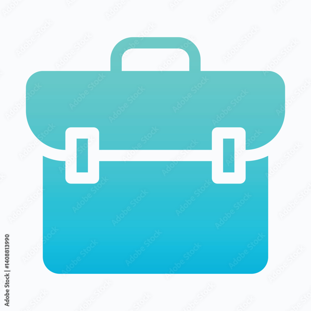 Briefcase Vector Icon. Portfolio. Gradient Silhouette Style Isolated Vector Icon. Briefcase Vector Icon. Portfolio. Gradient Silhouette Style Isolated Vector Icon.