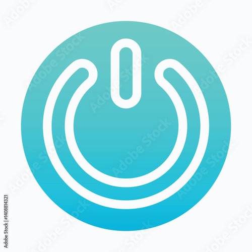 Power Button Sign Vector Icon. Gradient Silhouette Style Isolated Vector Icon. 