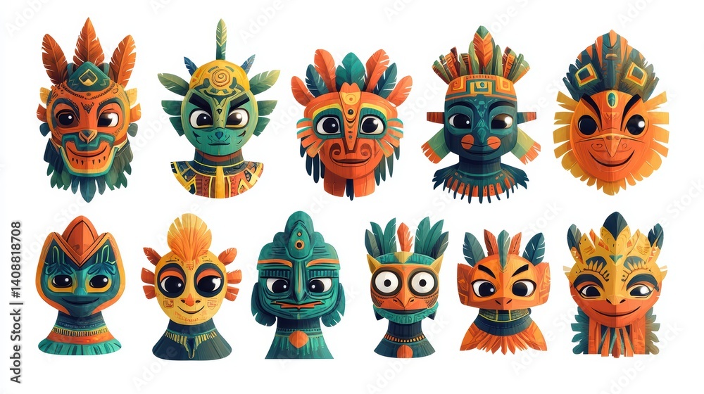 custom made wallpaper toronto digitalColorful Tribal Masks Collection with Unique Designs and Patterns